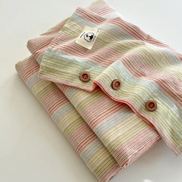 Bed sheet 100% cotton button-down yarn-dyed cotton series（1