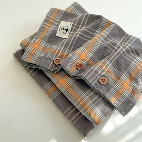 Bed sheet 100% cotton button-down yarn-dyed cotton series（1