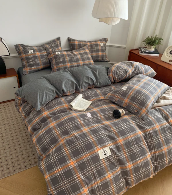 Bed sheet 100% cotton button-down yarn-dyed cotton series（1