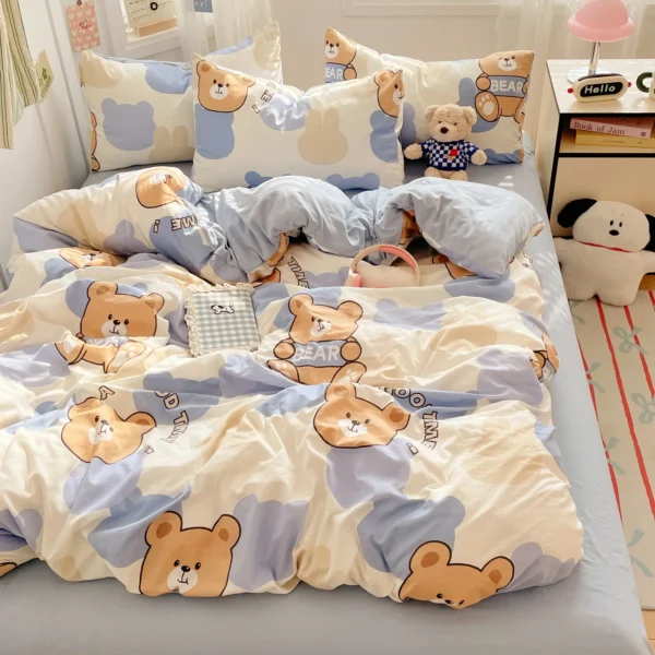 Cartoon fresh washed cotton (four-piece set) (1)