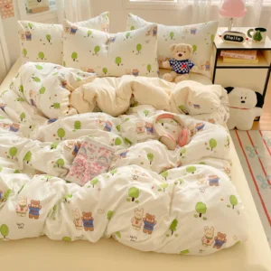 Cartoon fresh washed cotton (four-piece set) (10)