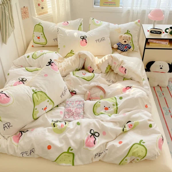 Cartoon fresh washed cotton (four-piece set) (8)