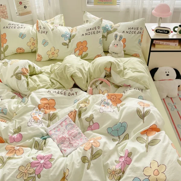 Cartoon fresh washed cotton (single quilt cover) (11)