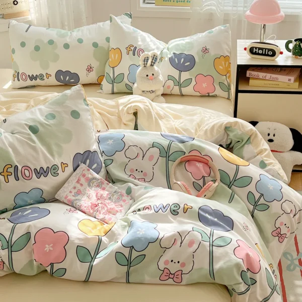 Cartoon fresh washed cotton (single quilt cover) (6)
