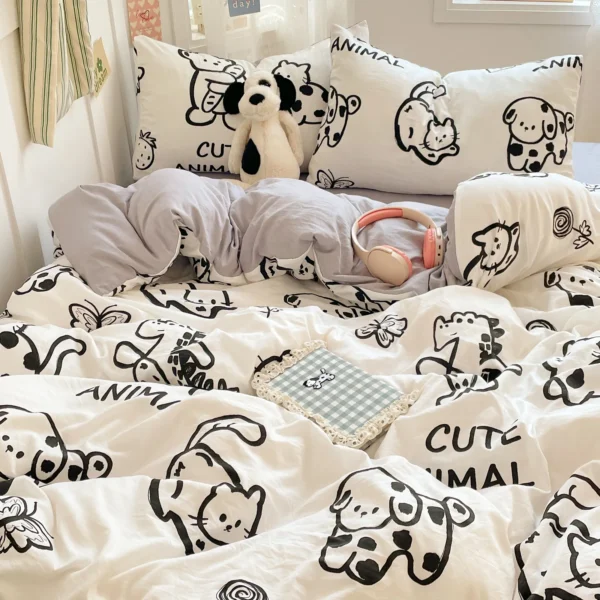 Cartoon fresh washed cotton (single quilt cover) (7)