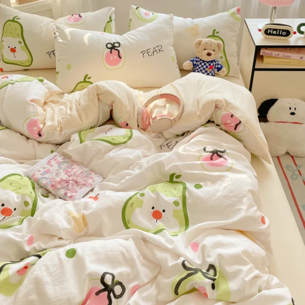 Cartoon fresh washed cotton (single quilt cover) (8)