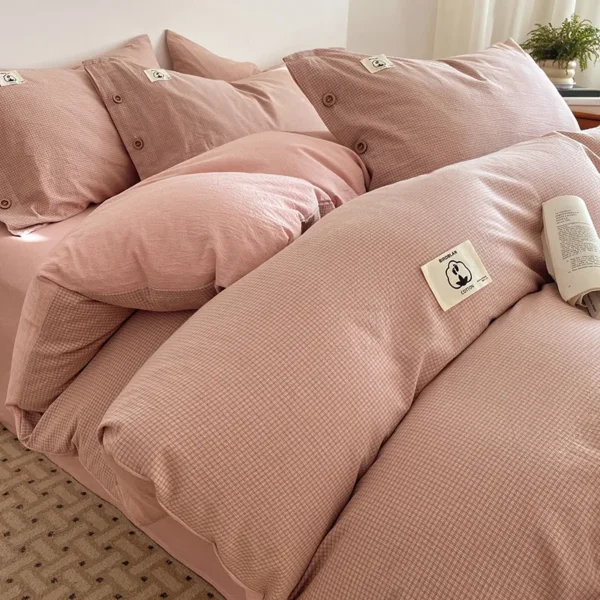 Fitted Sheet 100% Cotton Button Style Yarn Dyed Cotton Series（Extra large quilt cover 1