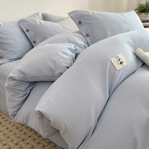 Fitted Sheet 100% Cotton Button Style Yarn Dyed Cotton Series（Extra large quilt cover 1