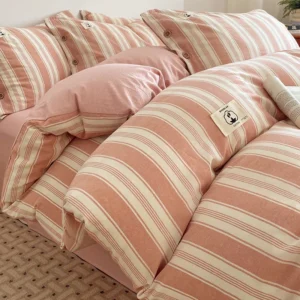 Fitted Sheet 100% Cotton Button Style Yarn Dyed Cotton Series（Extra large quilt cover 1