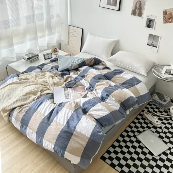 Fitted sheet MUJI printed washed cotton (set of four) (5)