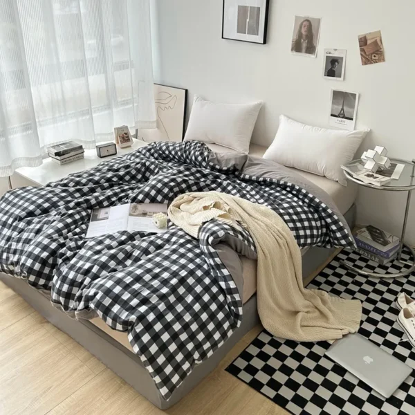 Fitted sheet MUJI printed washed cotton (set of four) (6)