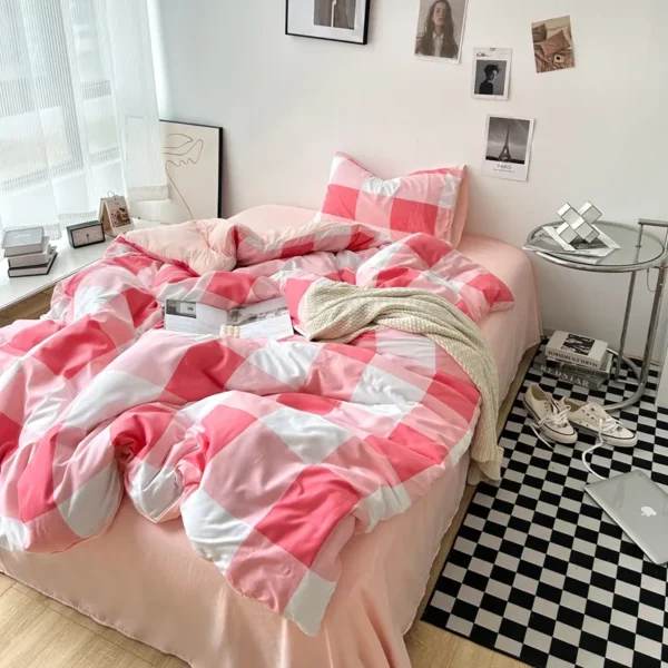 MUJI printed washed cotton bed sheet (four-piece set) (2)
