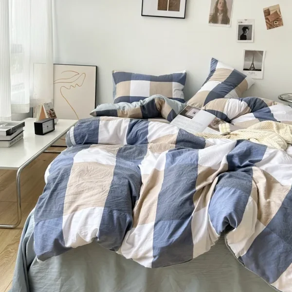 MUJI printed washed cotton bed sheet (four-piece set) (6)