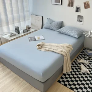 MUJI printed washed cotton (single fitted sheet) (1)