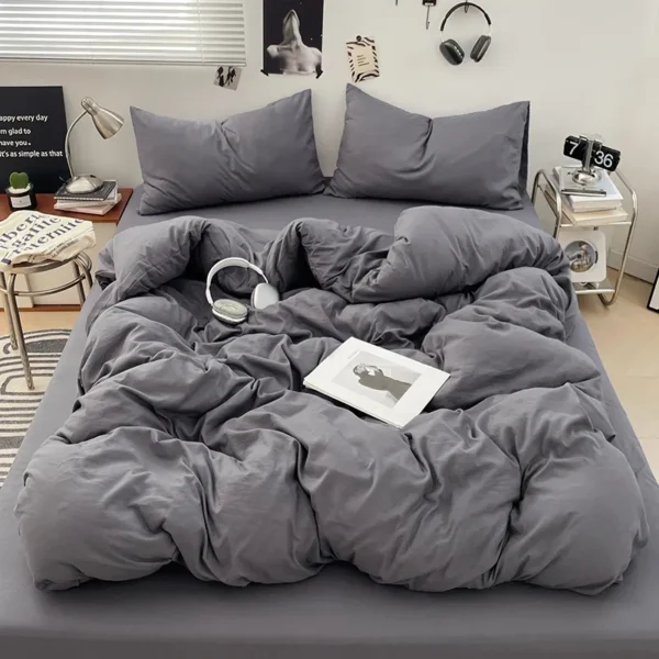 Solid color double-matching washed cotton (four-piece set) (1)
