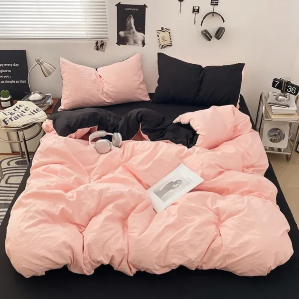 Solid color double-matching washed cotton (four-piece set) (4)
