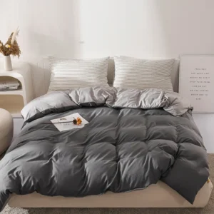 Solid color double washed cotton (single quilt cover) (1)