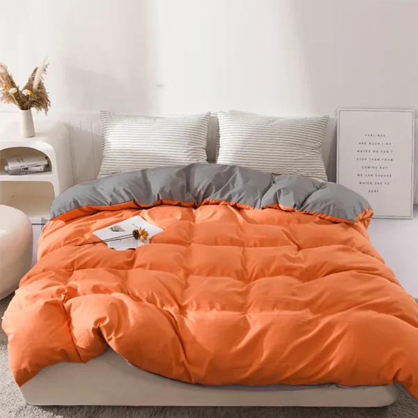 Solid color double washed cotton (single quilt cover) (2)