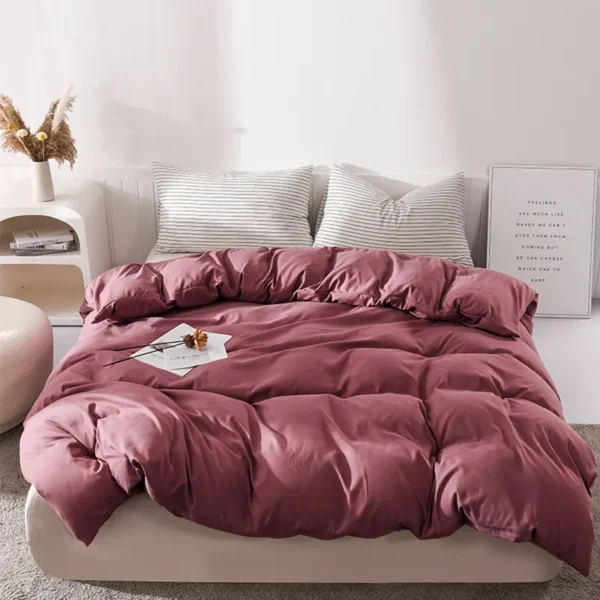 Solid color double washed cotton (single quilt cover) (4)