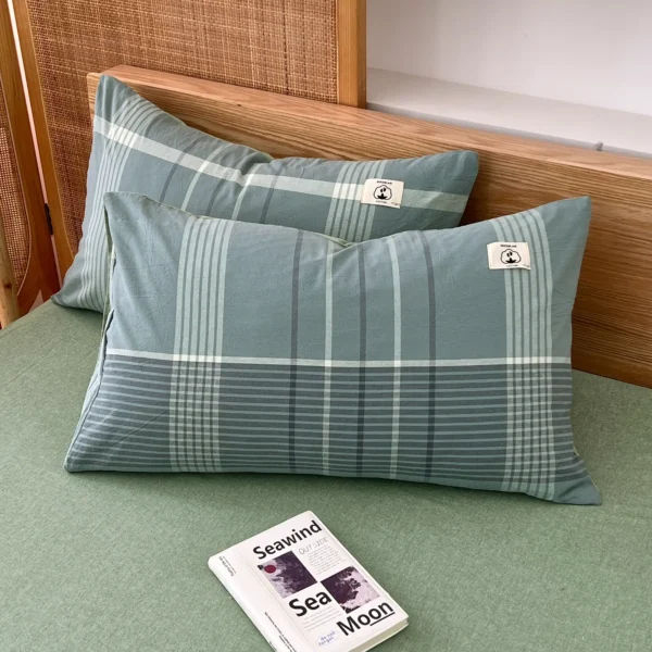 Yarn-dyed cotton series 100% cotton pillowcase (3)
