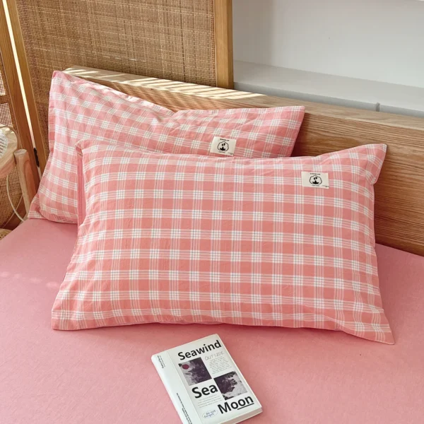 Yarn-dyed cotton series 100% cotton pillowcase (4)