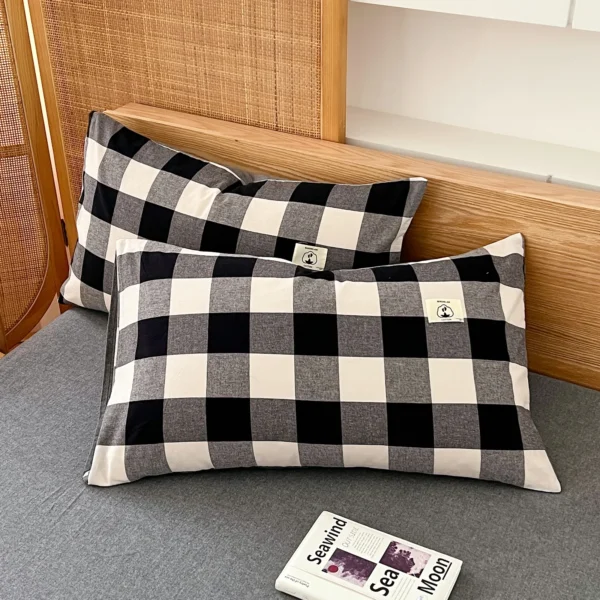 Yarn-dyed cotton series 100% cotton pillowcase (6)
