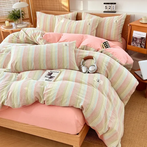 Yarn-dyed cotton series 100% cotton quilt cover (11)