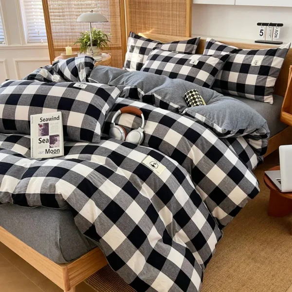 Yarn-dyed cotton series 100% cotton quilt cover (6)