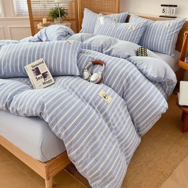 Yarn-dyed cotton series 100% cotton quilt cover (8)