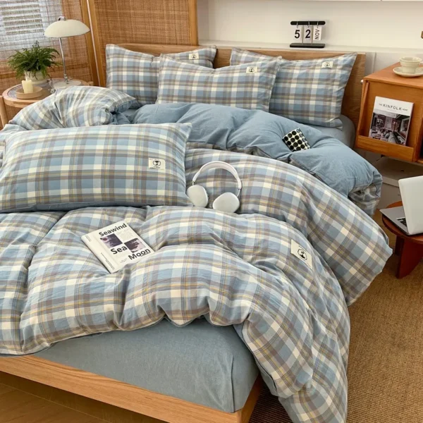 Yarn-dyed cotton series 100% cotton quilt cover (9)